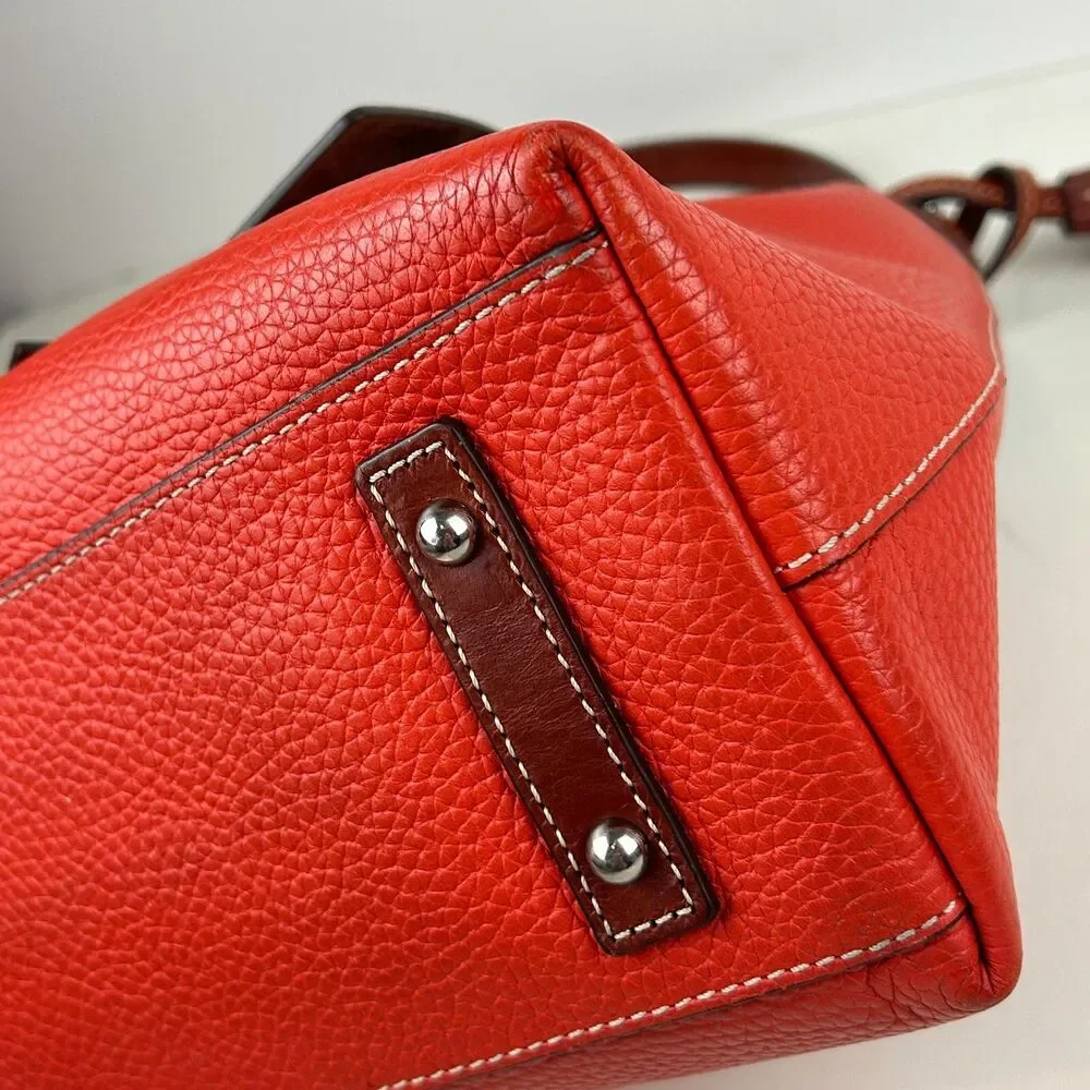Dooney & Bourke Cambridge Hobo Pebble Leather Persimmon Orange Purse